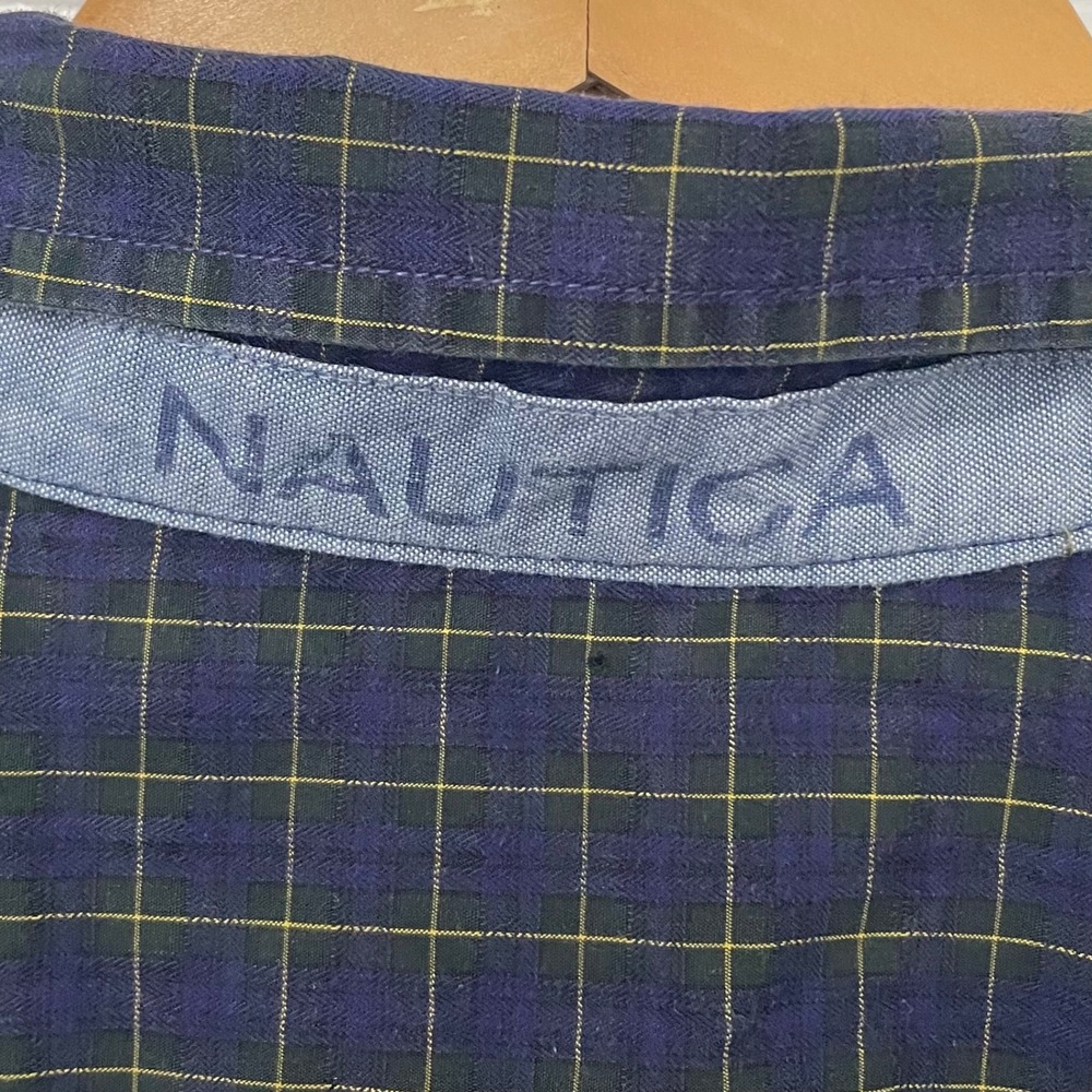 Nautica Mens Vintage Wear Authentic Clothing Plaid Long Sleeve Button Down Shirt - Picture 7 of 15